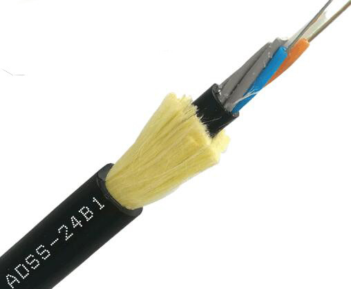 كابل الألياف G652D ADSS جميع كبل الألياف الضوئية ذات 24 نواة ذات دعم عازل للكهرباء