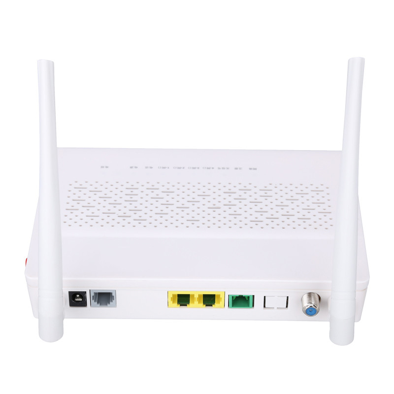 2.4 جيجا هرتز متعدد الوظائف XPON ONU 1FE 1GE WIFI POTS CATV اللون الأبيض FTTH ONU ONT