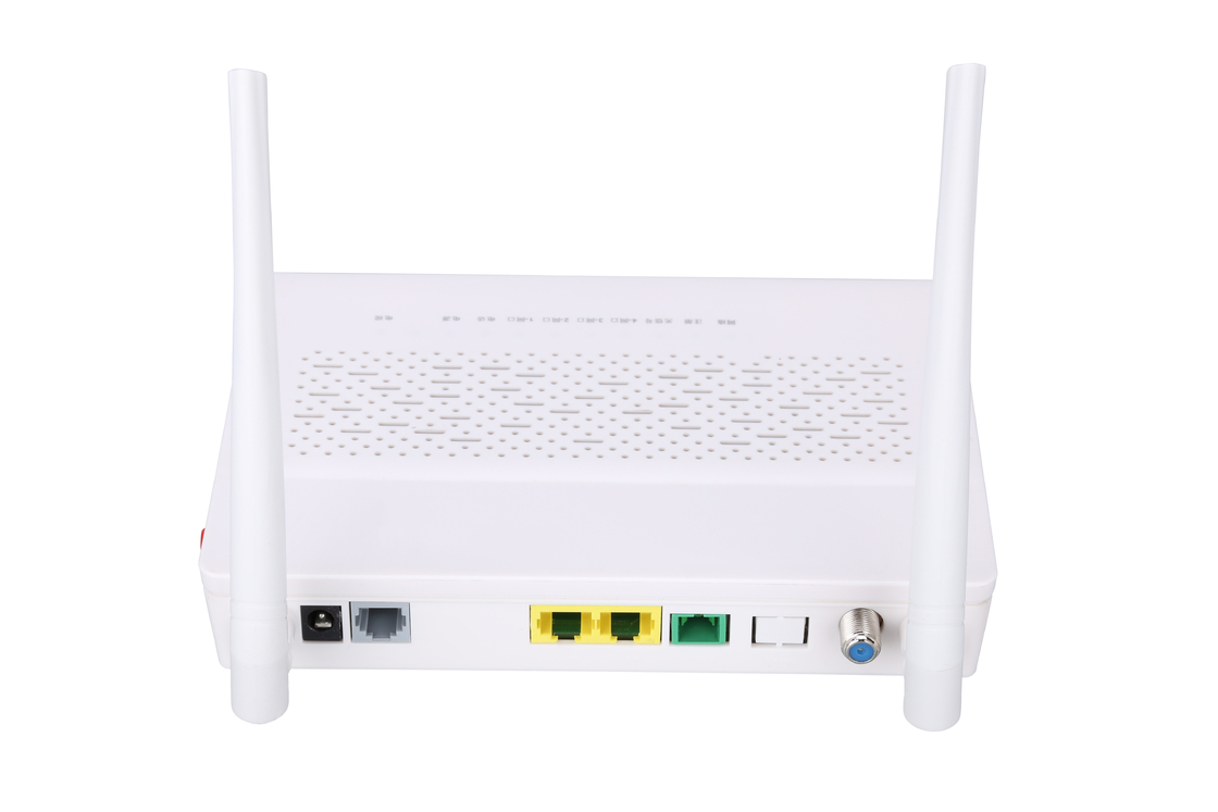 2.4 جيجا هرتز متعدد الوظائف XPON ONU 1FE 1GE WIFI POTS CATV اللون الأبيض FTTH ONU ONT
