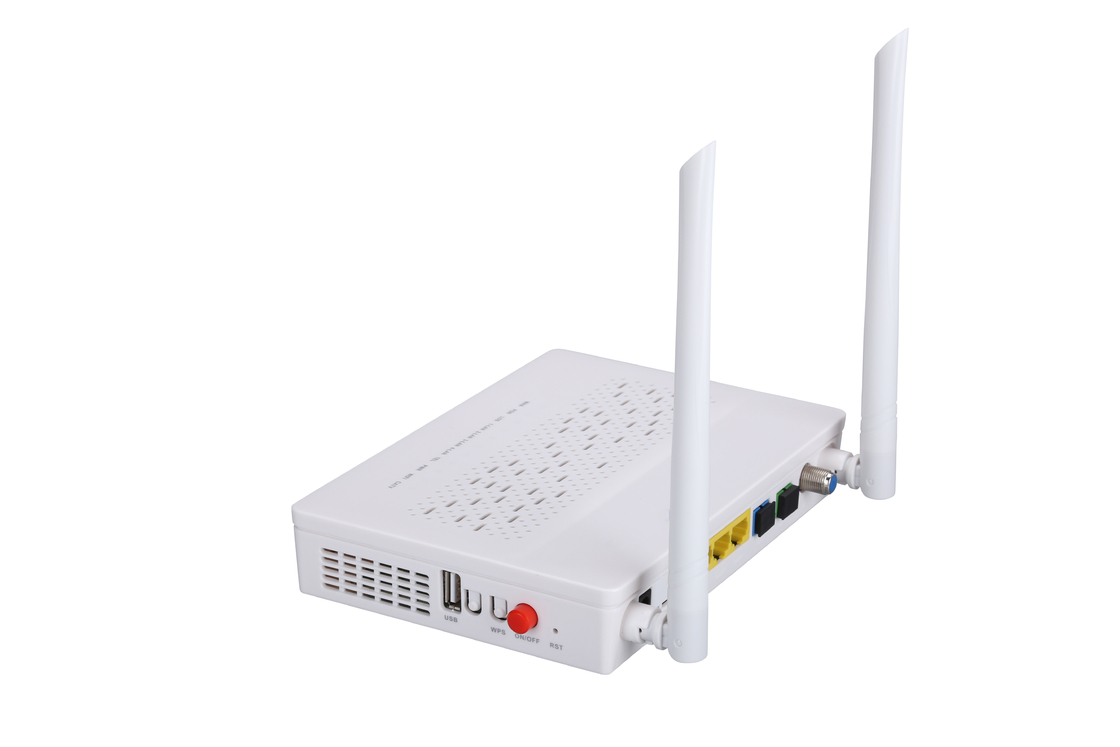2T2R الوضع GPON EPON ONU 3FE 1GE WIFI POTS CATV Dual Fiber FTTH ONU Modem