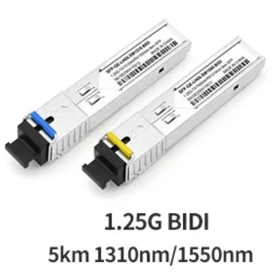 1.25G SFP الألياف البصرية جهاز الإرسال والاستقبال 5 كيلومترات 1550 / 1310nm SC موصل BIDI SFP وحدة