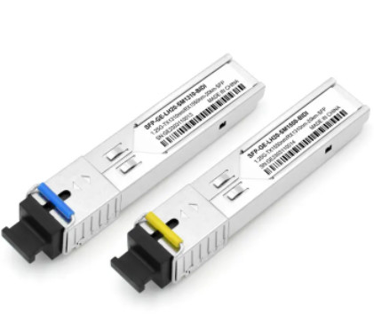 جهاز الإرسال والاستقبال من الألياف البصرية أحادي الوضع SFP 1.25G 20km 1310 / 1550nm SC Connector BIDI