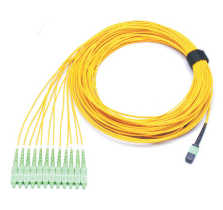 UPC الألياف البصرية MPO OFNR SM MPO إلى موصل LC 12F FANOUT SC
