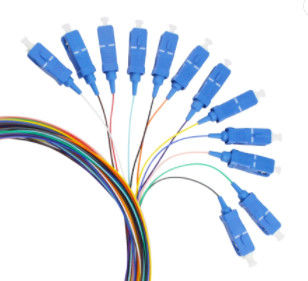 12 نوى 1M الألياف البصرية الضفيرة SC / UPC للاتصالات السلكية واللاسلكية