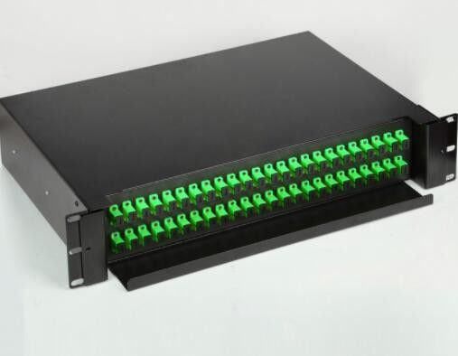 2U 48 Port Patch Panel ، 19 Rack Mount Fiber Patch Panel Sliding Panel