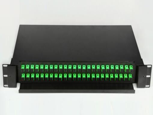 2U 48 Port Patch Panel ، 19 Rack Mount Fiber Patch Panel Sliding Panel