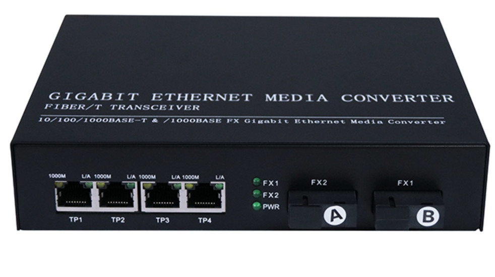 IP30 QoS محول الألياف الضوئية SNMP 10/100/1000 جيجابت 4 Rj45 1.25 جيجابت في الثانية