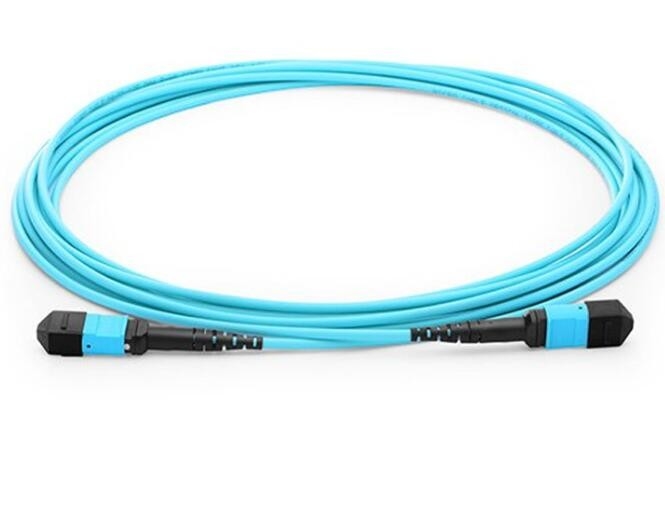 10g كابل الألياف البصرية LSZH مادة MPO 8 الأساسية الإناث متعددة الوسائط OM3 الألياف الجذع