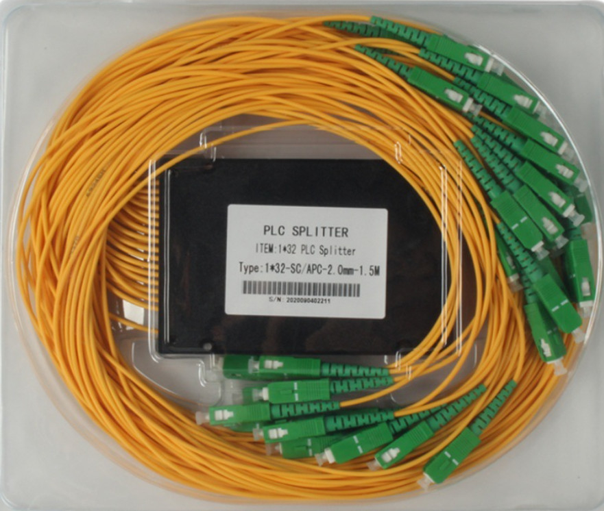 SC APC 1x32 الألياف الضوئية الفاصل لـ 2.0 مللي متر أسلاك التوصيل المصنوعة 1260nm - 1650nm طول العمل