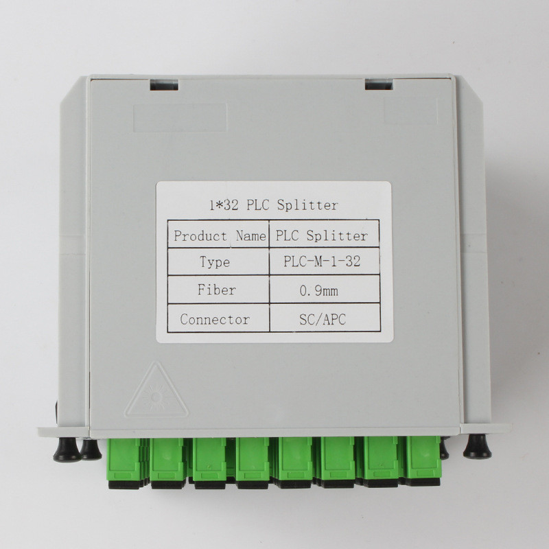 1X32 الألياف PLC الفاصل SC APC موصل 1310nm RL 55db الألياف 0.9 مم
