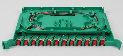 علبة Optic Fusion Splice Tray 12 Core مجمعة ضفيرة فارغة التكوين الكامل SC FC LC